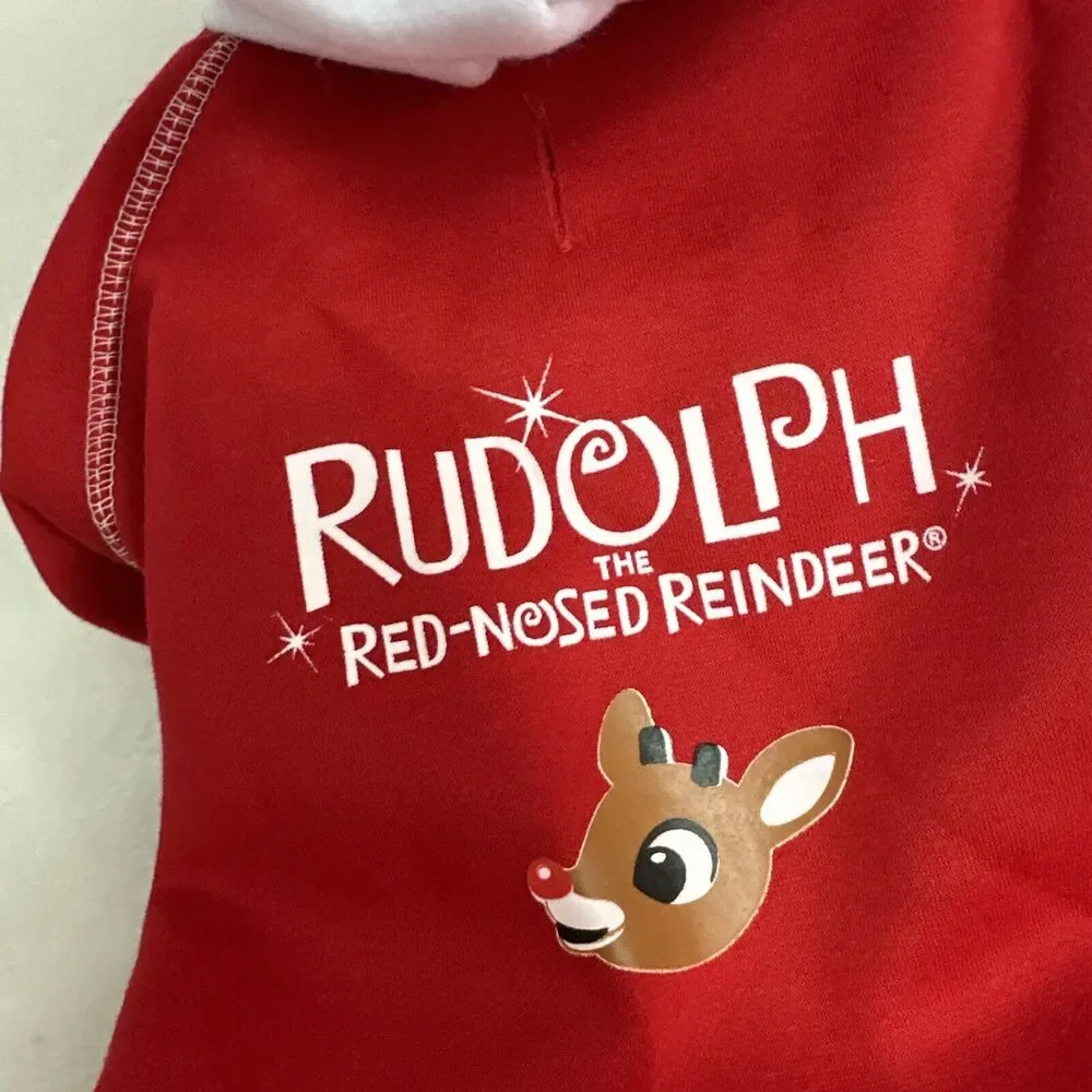 NEW Rudolph the Red-Nosed Reindeer Pet Dog Hoodie Size‎ Small 13-15